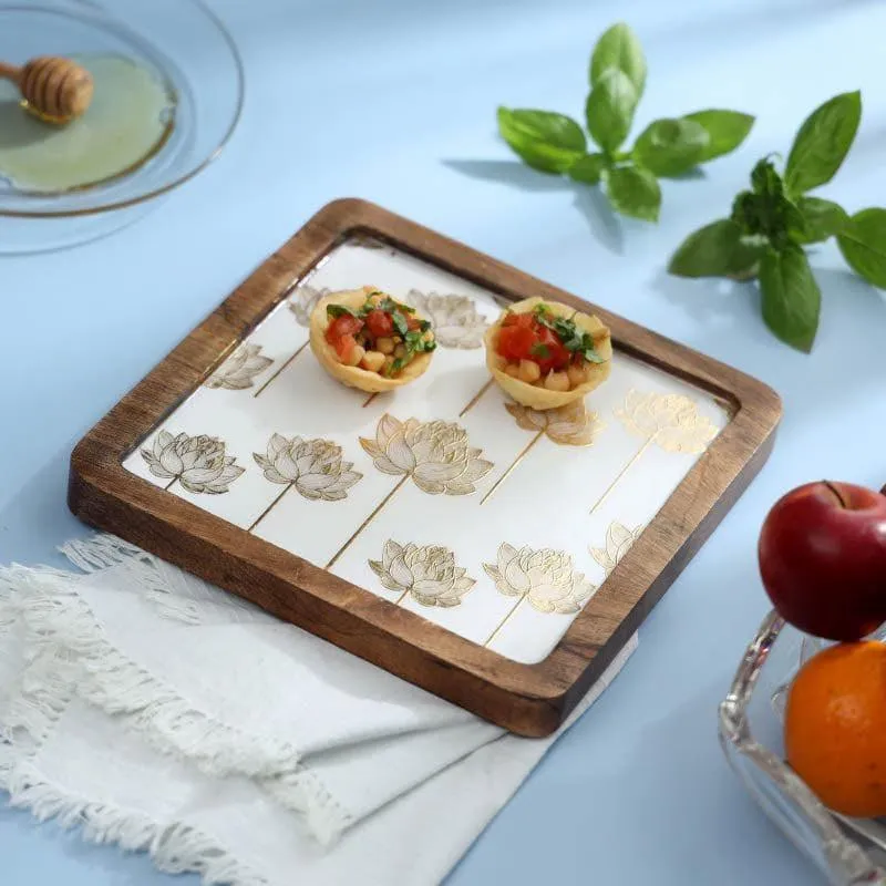 Jeannine Square Wood Platter media 1