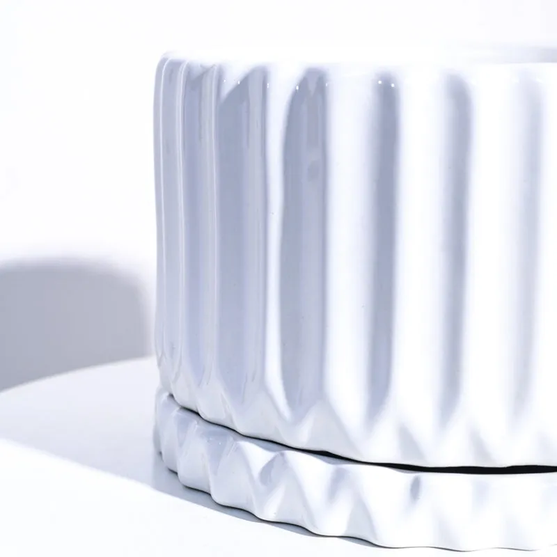 Ugaoo Fleeting Bliss White Ceramic Pot media 4