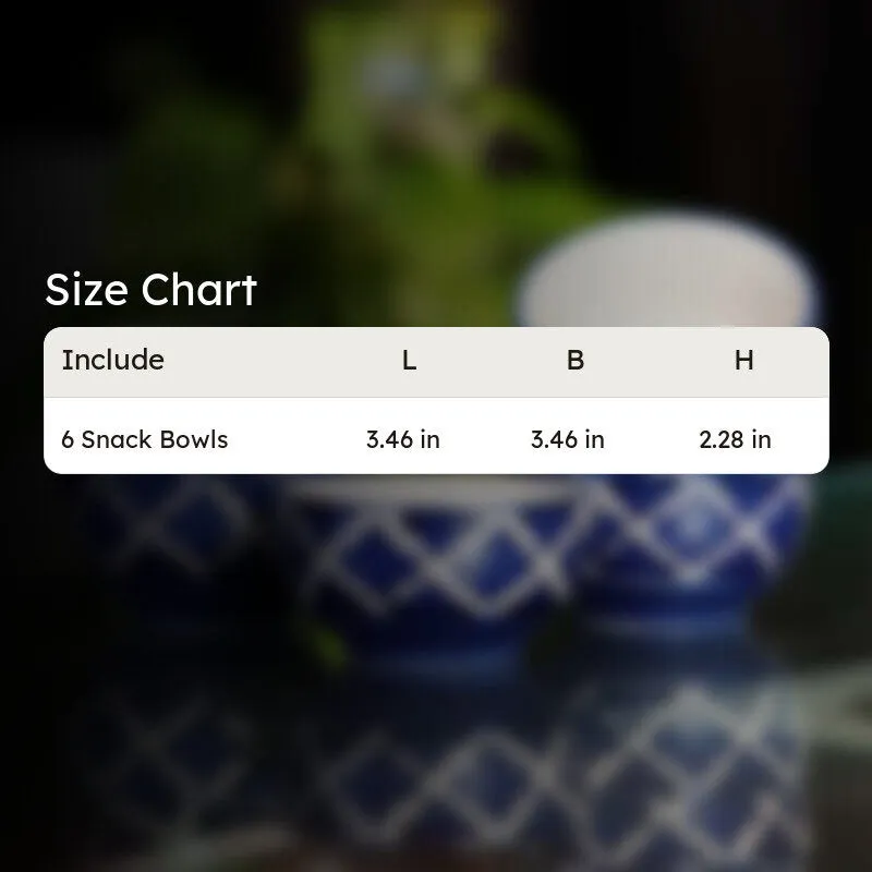 MiniFeast Ceramic Snack Bowls (Blue, 150 mL Each) - Set Of Six media 6