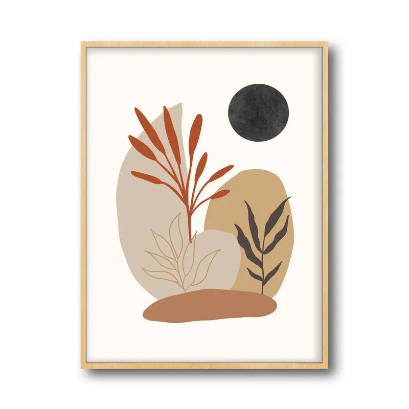 Botanical Balance Canvas Wall Painting With Brown Frame media 3