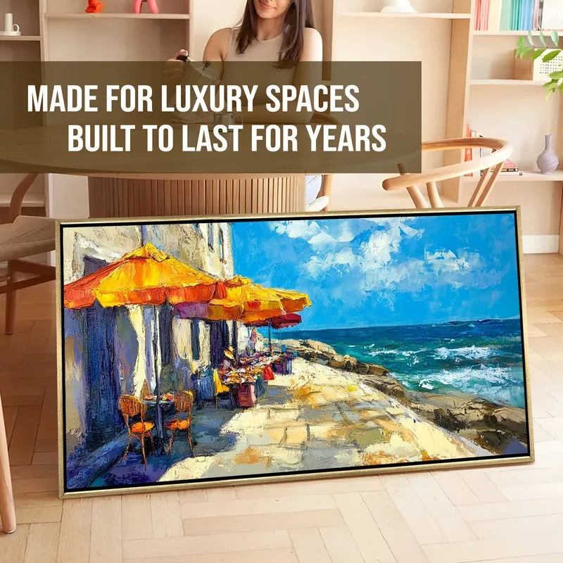 Cafe by the Coast Wall Painting With Frame media 7