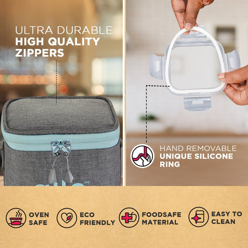 Tifro Leak Proof Glass Lunch Box (320 mL Each) - Set Of Two media 7