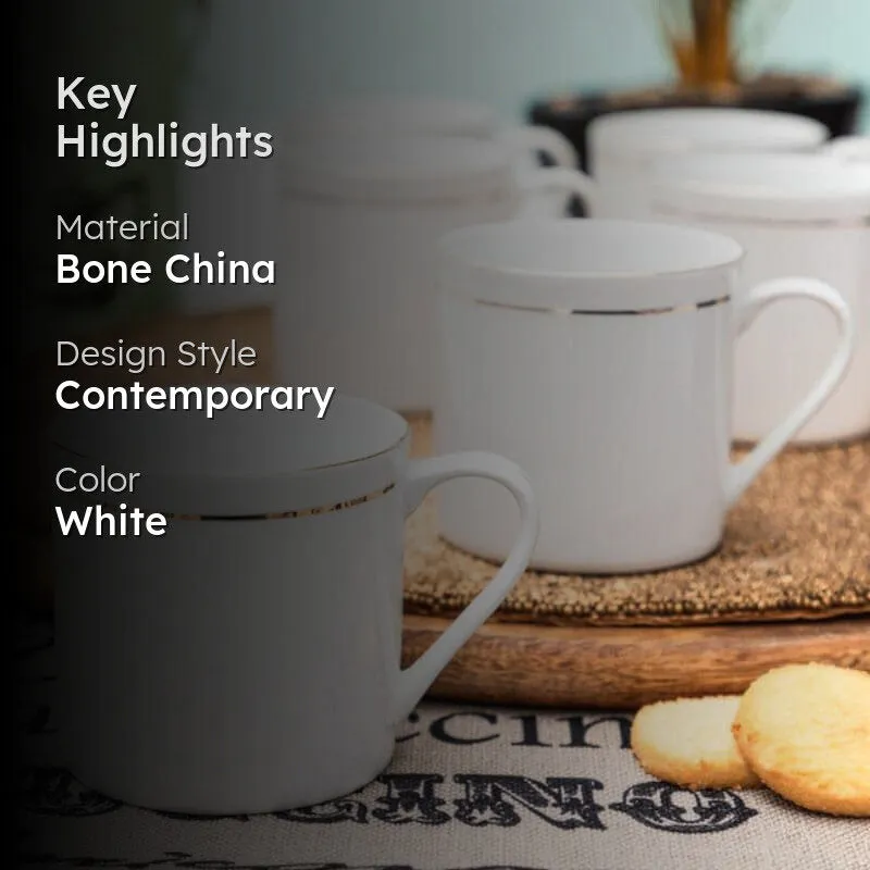 Sonaki Vivienne Bone China Tea Cup (240 mL Each) - Set of Six media 2