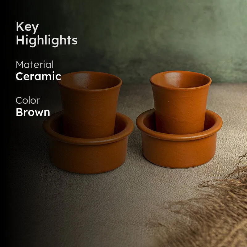 Brew Coffee Ceramic Dabara Set (120 ML) - Four Piece Set media 2