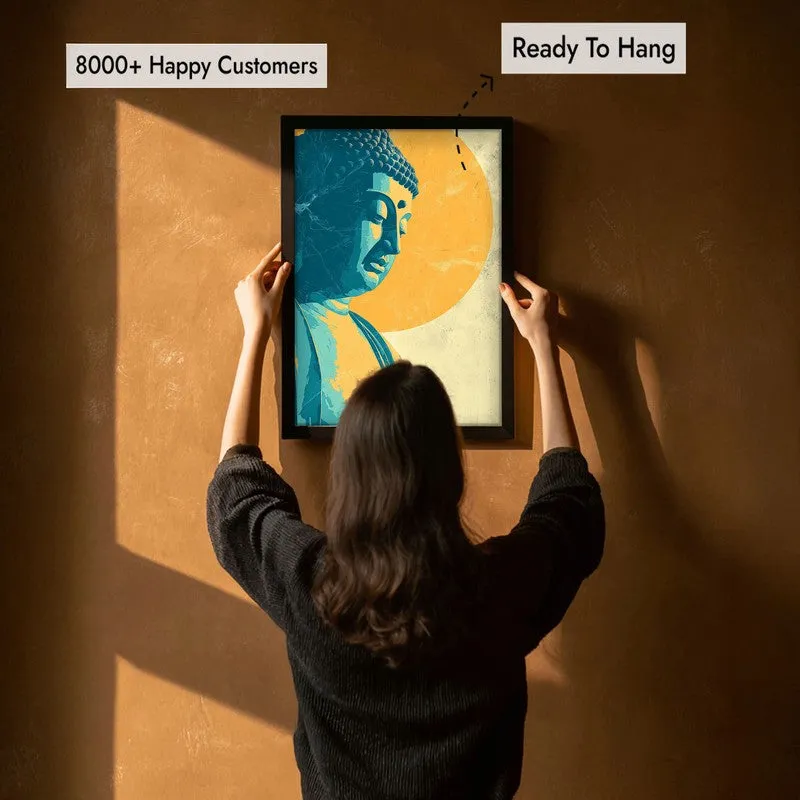 Peaceful Buddha In Meditative Calm I Archival Paper Wall Painting With Black Frame media 7