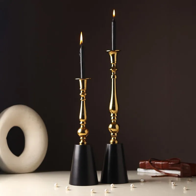NoirGild Spire Candle Holders (Gold) - Set Of Two media 1