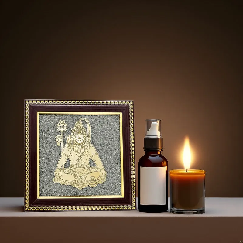Lord Shiva Pyrite & Wood Wall Art media 4