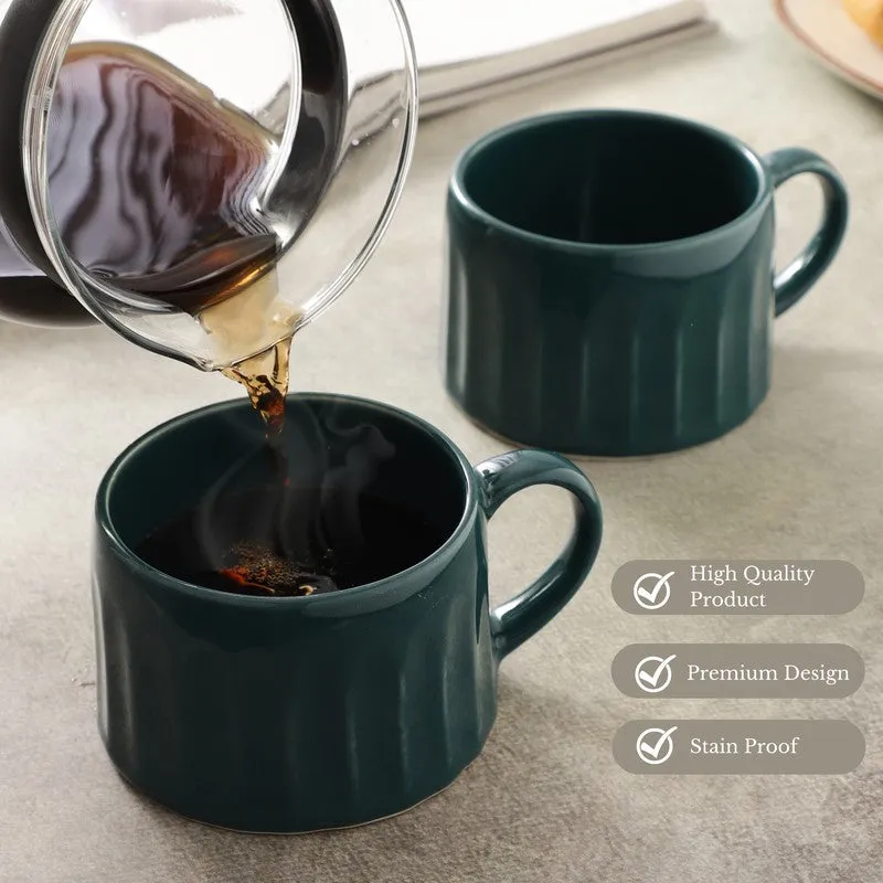 Teal Stoneware Coffee Mug (300 mL Each) - Set Of Two media 10