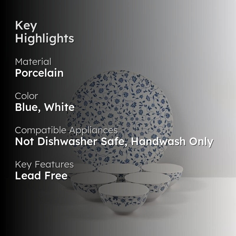 Pop Of Blue Dinner Set - 7 Piece Set media 2