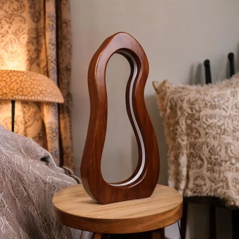 Sculpta Boho Wooden Table Lamp - Brown media 3