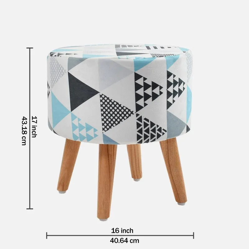 Prism Geometric Velvet Ottoman - Multicolor media 7