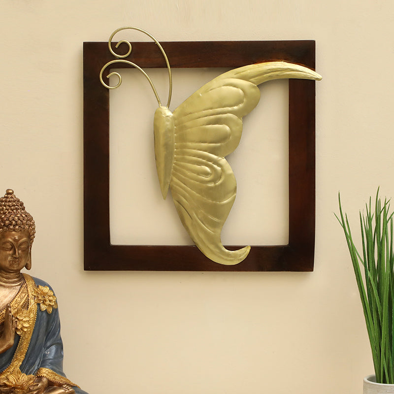 Mirrored Farfalle Metal & Wood Wall Accent