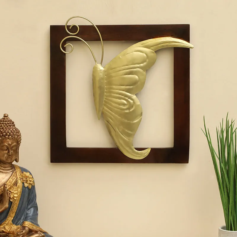 Mirrored Farfalle Metal & Wood Wall Accent media 1