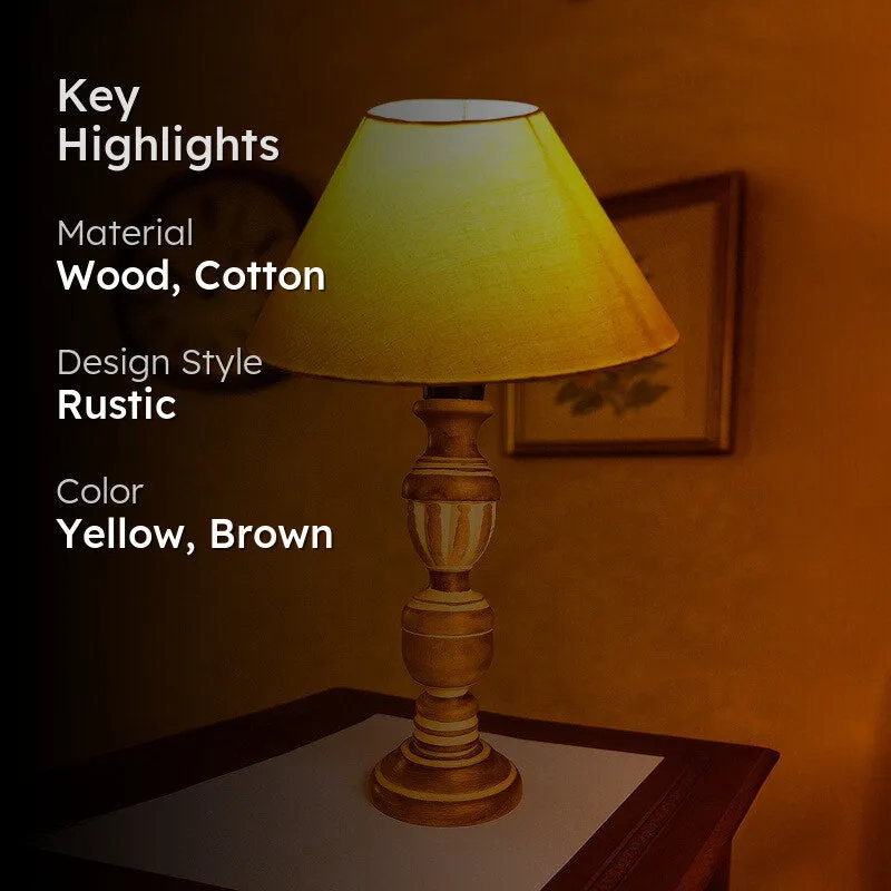 Zenrae Dusk Wooden Table Lamp - Yellow media 2