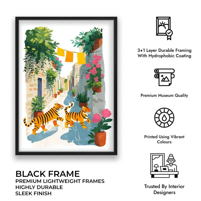 Sunwashed Canvas Wall Painting - Black Frame media 9