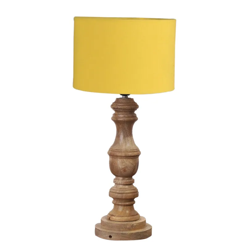 Cotin I Carve Wooden Table Lamp - Yellow,Brown media 6