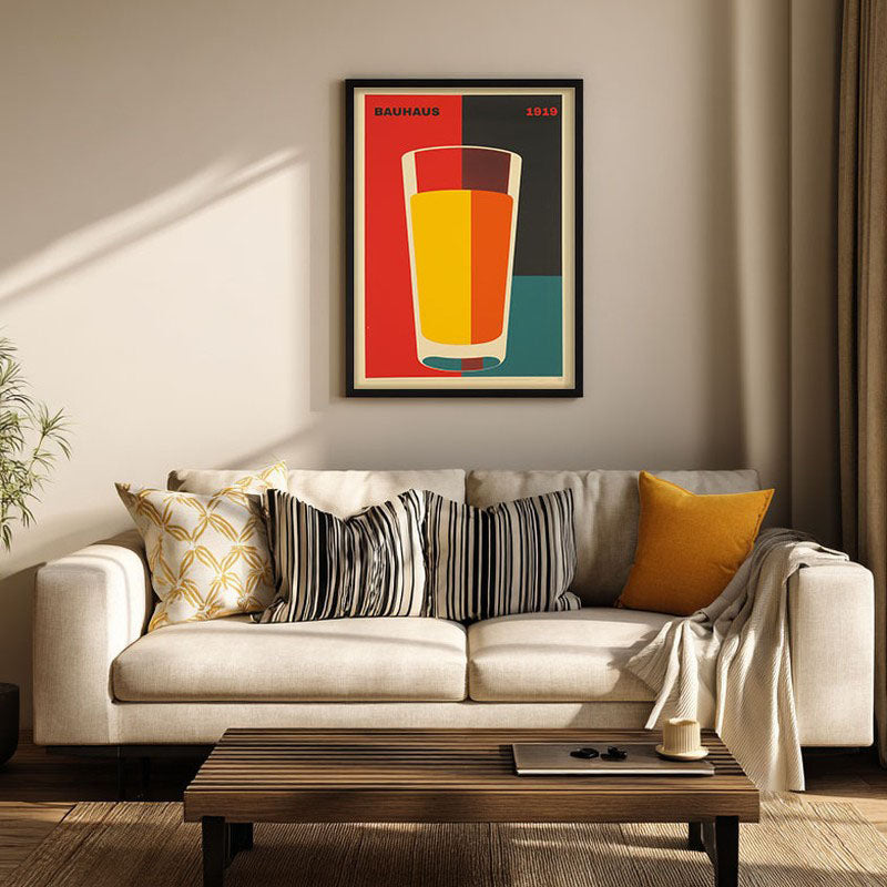 Orange Glass Archival Canvas Wall Art - Black Frame