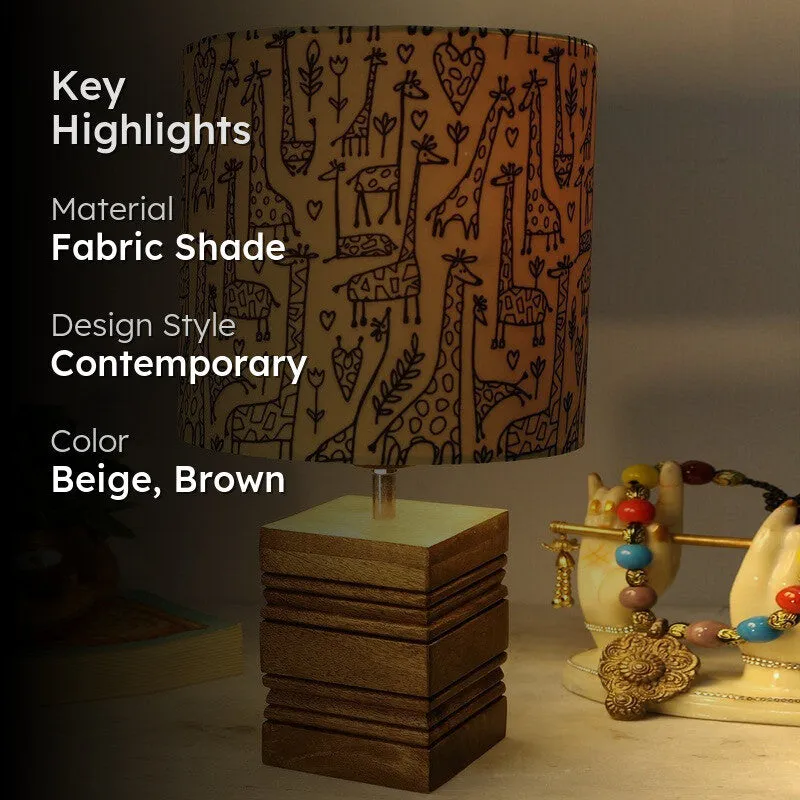 Tall Tales Cube Fabric Table Lamp - Beige,Brown media 2