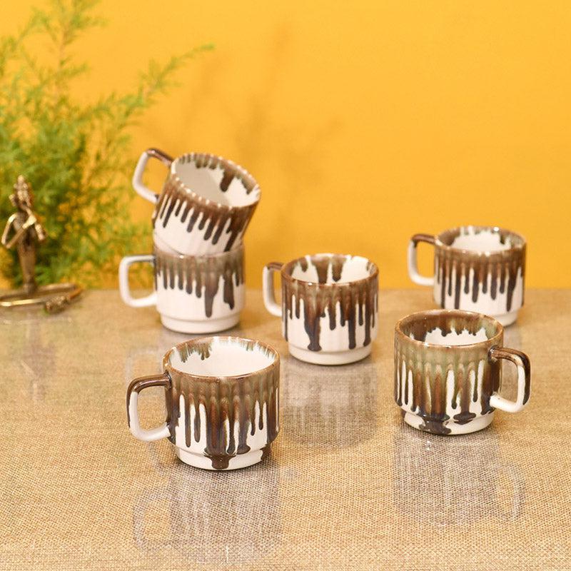 Radhya Ceramic Tea Cup (150 mL Each) - Set of Six