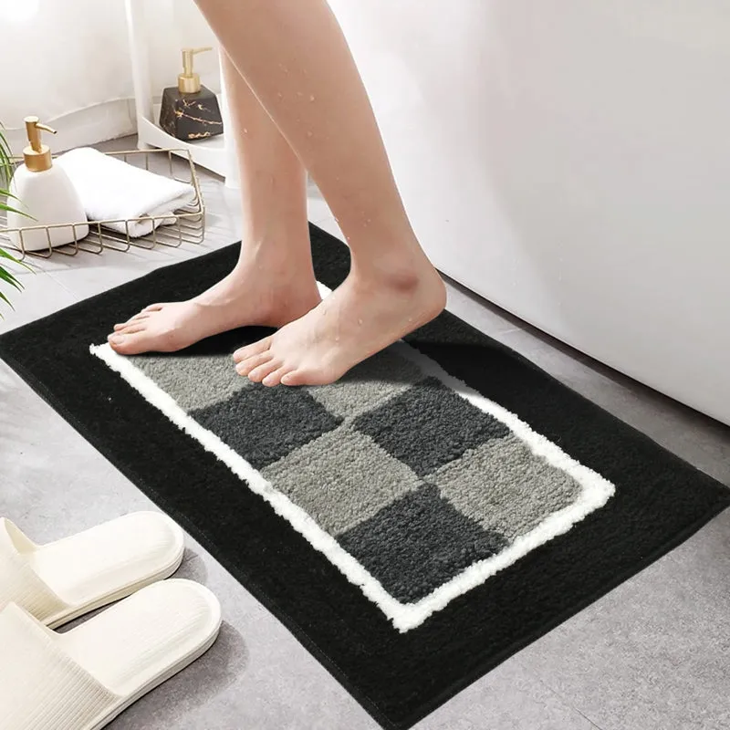 Zerix Cotton Bath Mat - Black & White media 3