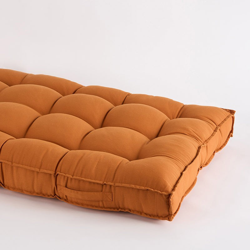 Plushport Solid Cotton Floor Cushion (Brown) - Set Of Two media 3