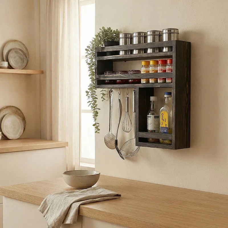 Stratos Wooden Kitchen Storage Rack media 1