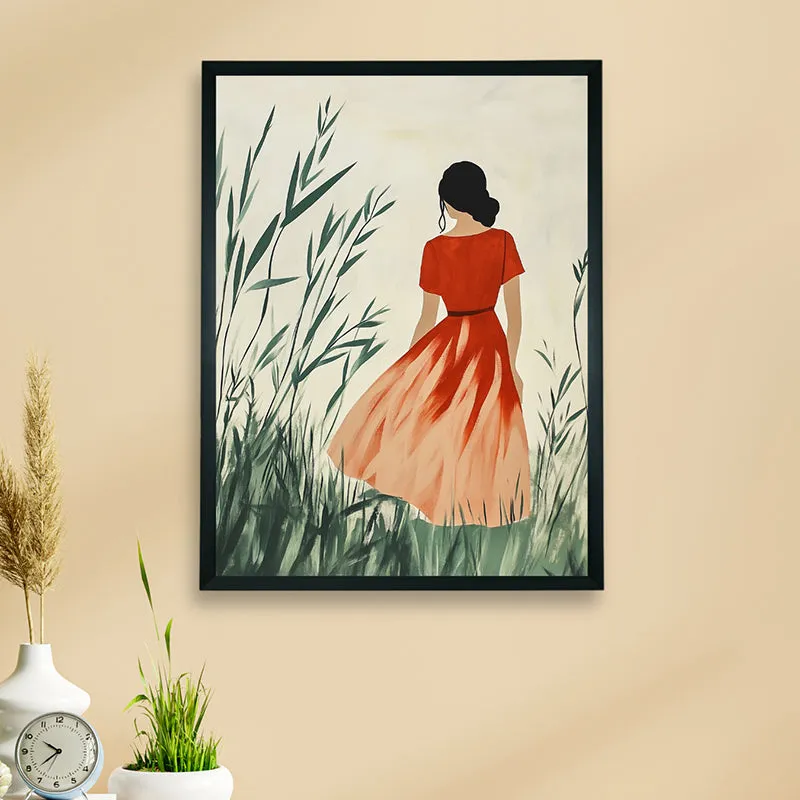 Solitary Girl Canvas Wall Art With Resin Frame media 3