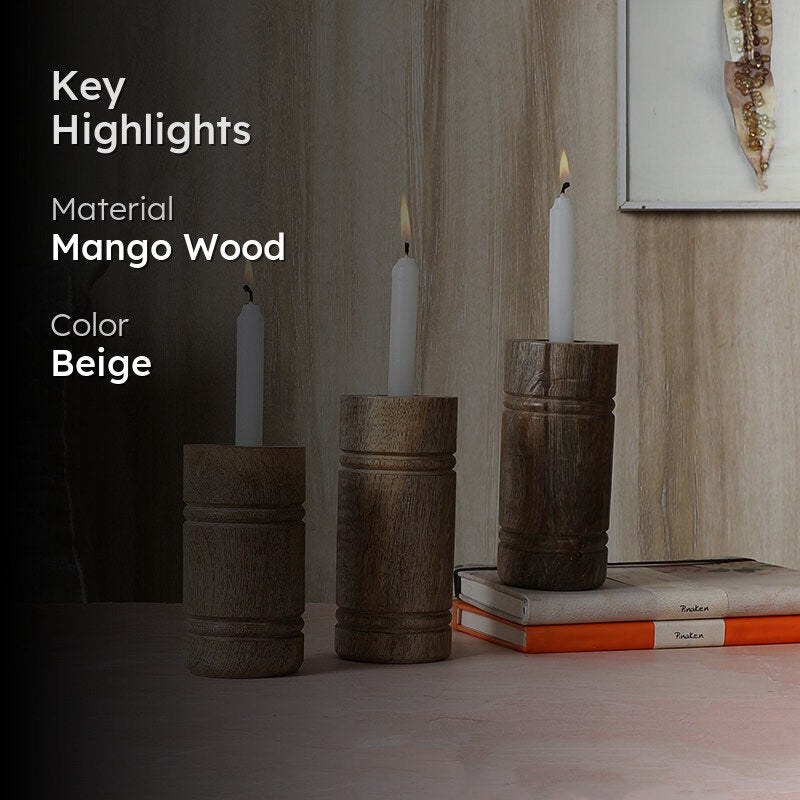 Kindra Mango Wood Candle - Set Of Three media 2