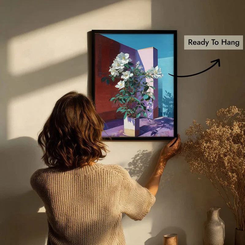 Flora Facet Canvas Wall Painting - Black Frame media 7