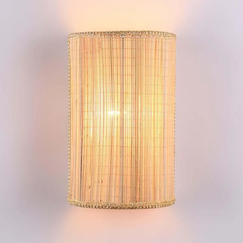 Hemisphere Bamboo Wall Lamp - Beige media 4