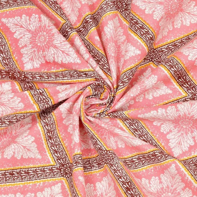 Maitreya Cotton Bedsheet (Peach) - 144 TC media 4