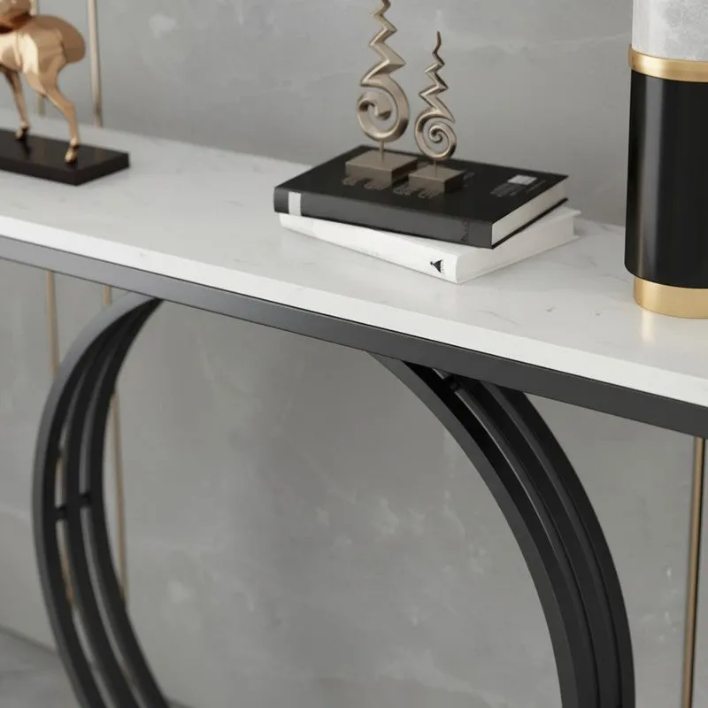 Minimalist Metal Console Table with Marble Top - Medium media 3