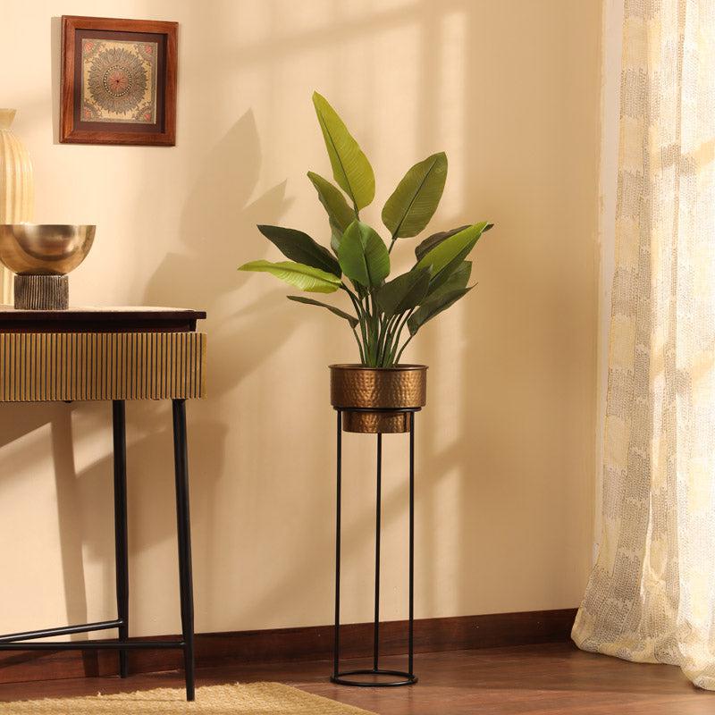 Artificial Realistic Banana With Black Plastic Pot - 2.3 Feet