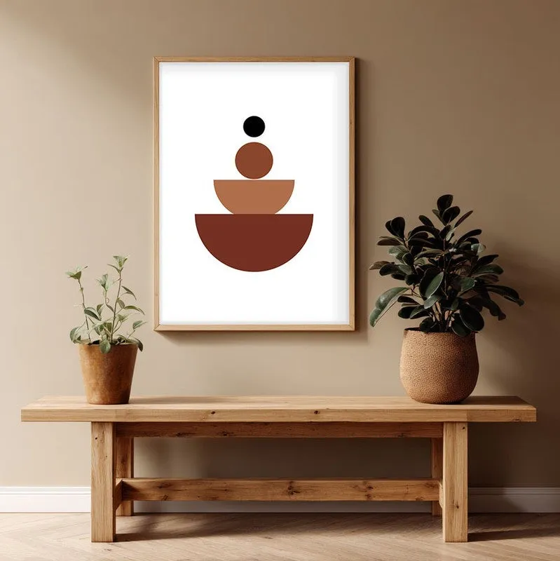 Vertical Calm Canvas Wall Painting With Brown Frame media 1