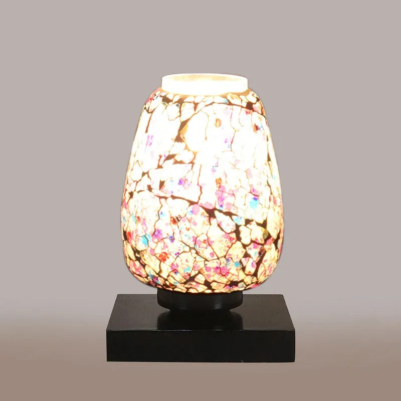 Colorgleam Mosaic Glass Table Lamp With Wooden Base - Multicolor media 7