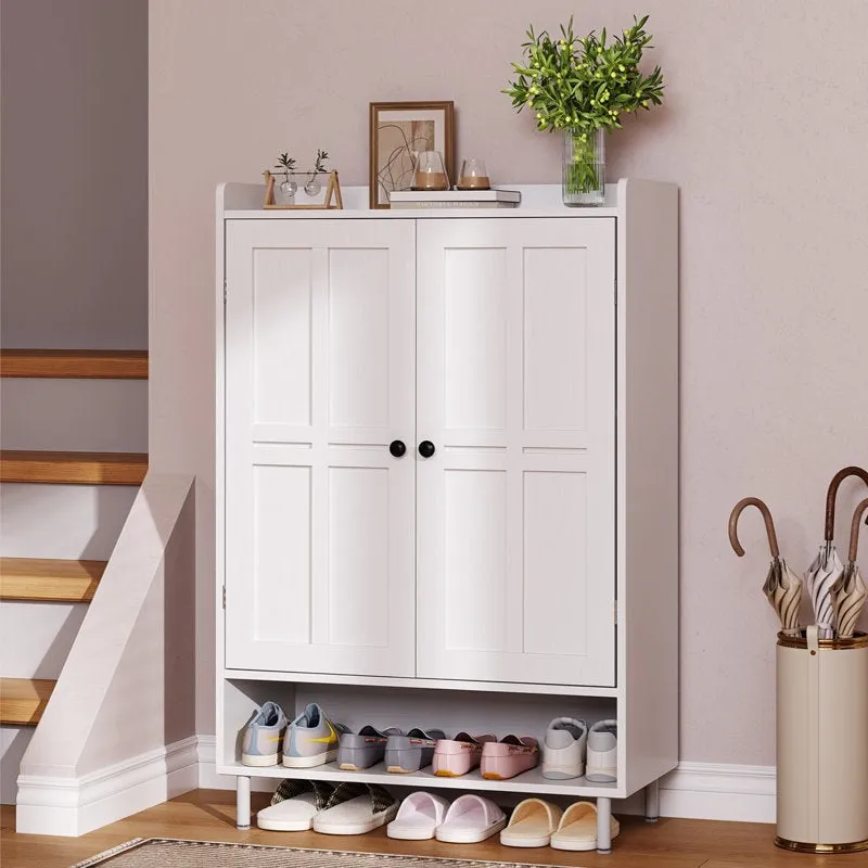Structured Metal Shoe Rack - White media 3
