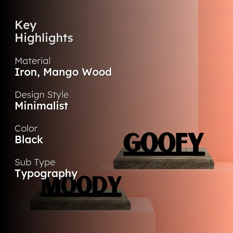 Goofy & Moody Typography Showpiece - Set Of Two media 2