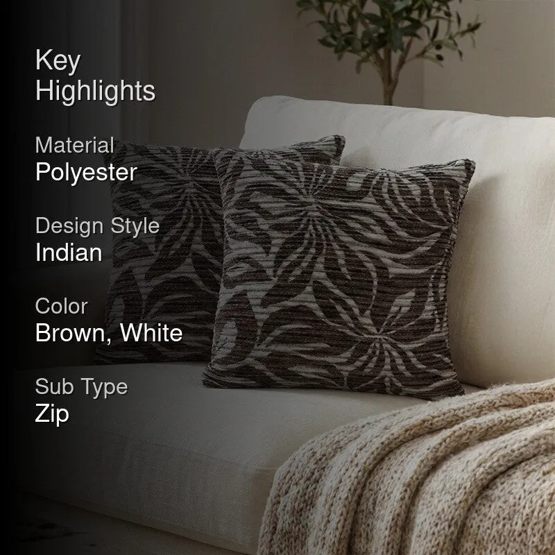 PetalReverie Cushion Cover (Coffee) - Set Of Two media 2