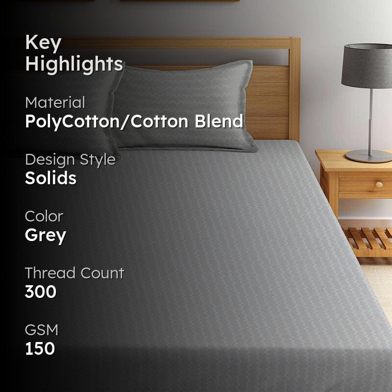 Lora Stripes Bedsheet (Bright Grey) - 150 GSM media 2