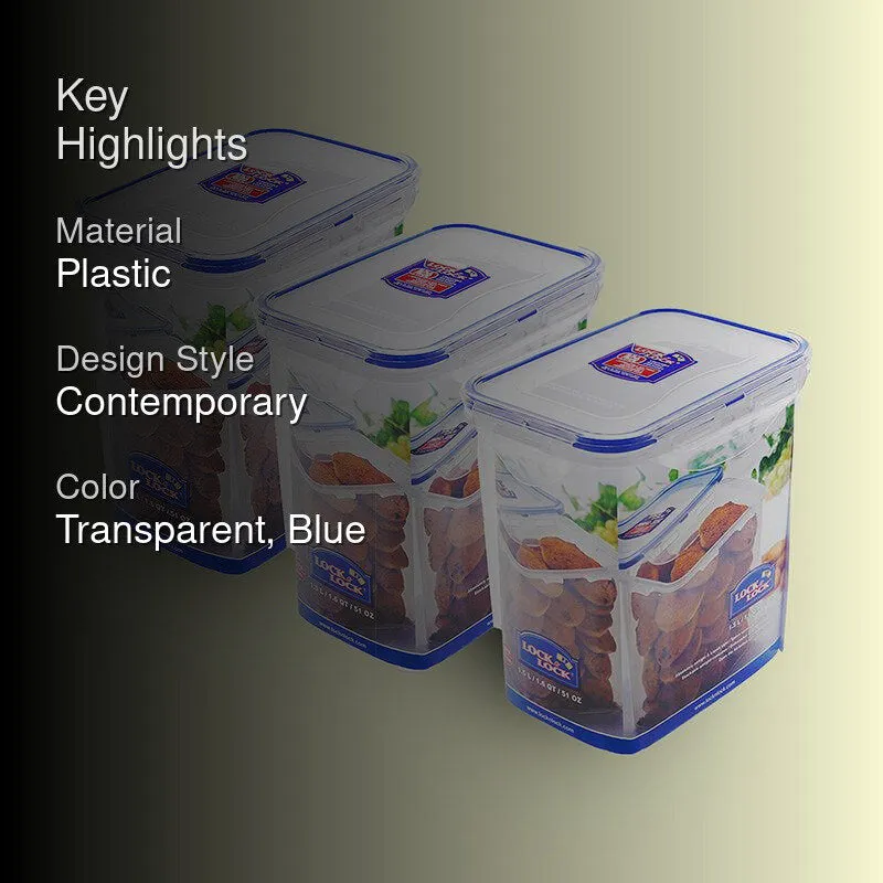 Storeio Airtight Plastic Storage Container (1500 mL Each) - Set Of Three media 2