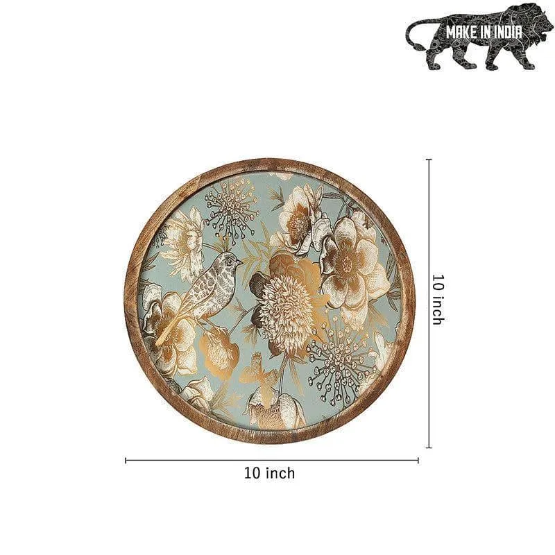 Rhoda Floral Circular Wood Platter media 4