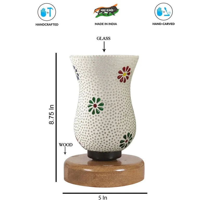 Trevia Mosaic Glass Table Lamp With Wooden Base - Multicolor media 8