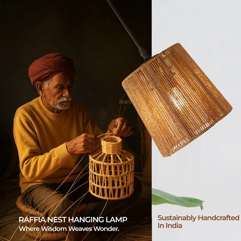 Zerron Ceiling Raffia Ceiling Lamp media 6