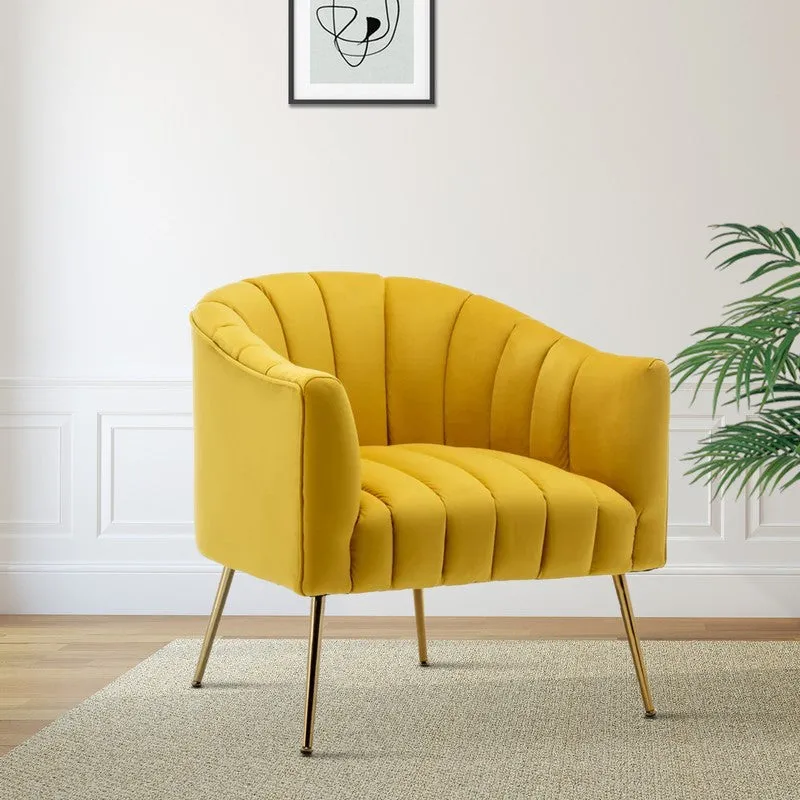 Plaino Neem Wood Accent Chair - Yellow media 4