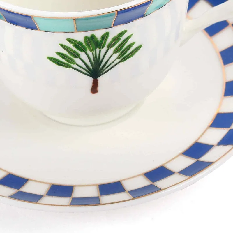BlossomCharm 24k Gold Brushed Porcelain Tea Cup (300 mL Each) -  Twelve Piece Set media 7