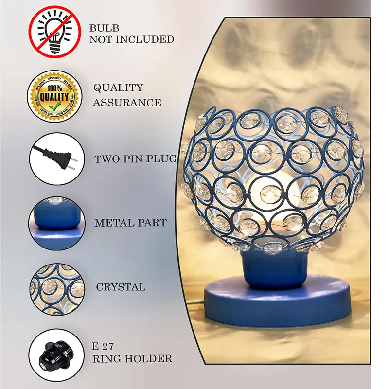 Crystal Swirls Metal Table Lamp - Blue media 4