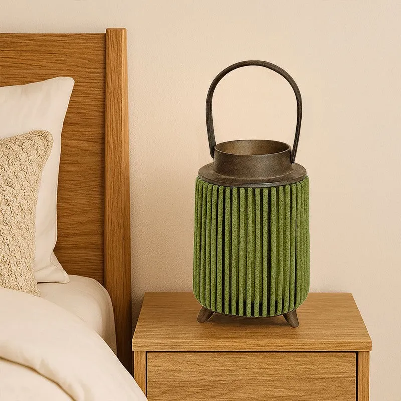 ThreadLuxe Bamboo Tea Light Candle Holder - Dark Green media 4