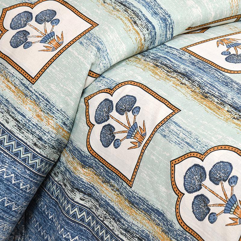 Nanda Ethnic Cotton Bedsheet (Green,Blue) - 180 TC media 3