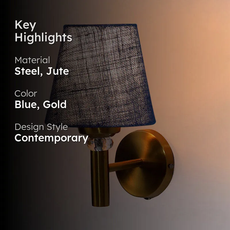 Aquilla Jute & Steel Wall Lamp - Blue media 2