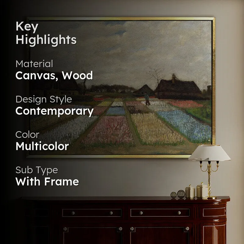 Tulip Fields Canvas Wall Painting With Frame media 2